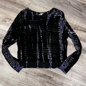 Black and Blue Long Sleeve Top